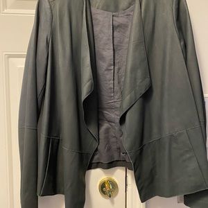 Vince lamb leather jacket.
Draped open front.